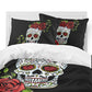 New Sugar Skull Bedding Set Rose Floral Duvet Cover Set Polyester Bedding Bedroom