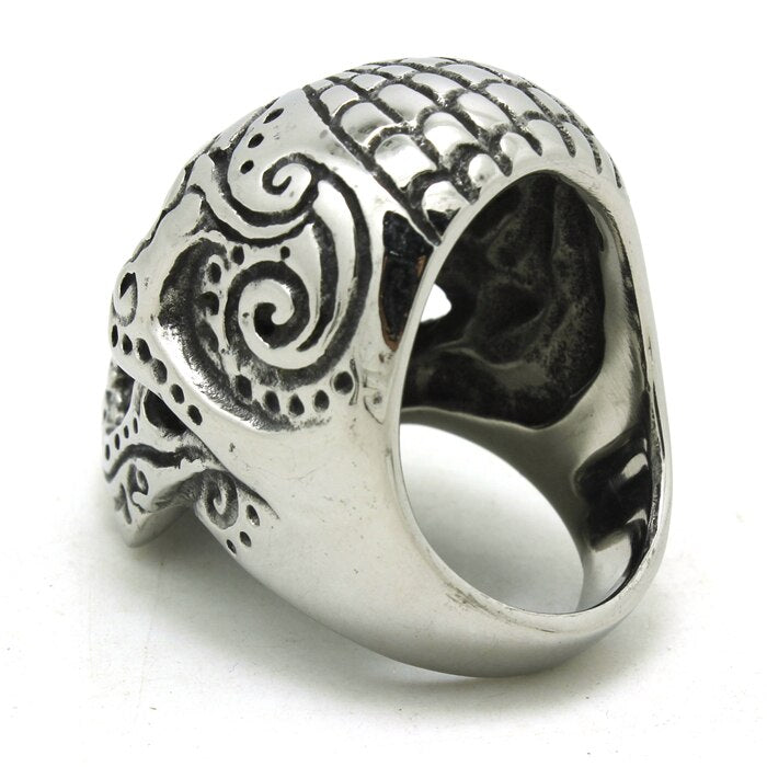 Stainless Steel Cool Mask Man Skull Ring Top Quality