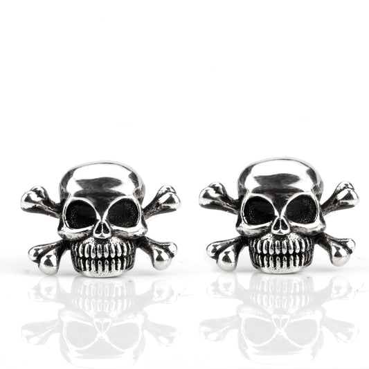 Skull Earrings 925 Sterling Silver Skeleton Pirates Vintage Gothic