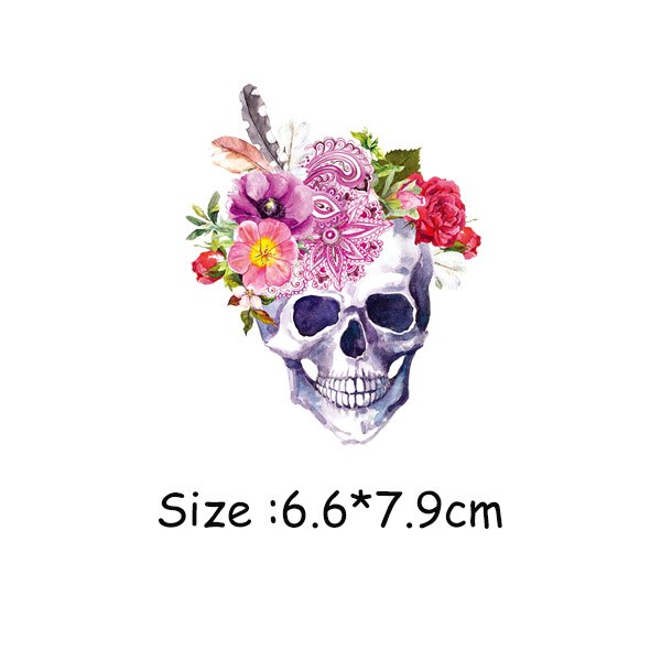 DIY Patches Clothes Stickers Iron-on Parches For Clothing West Coast Skull Patch Sticker Heat Transfer Badges Appliques