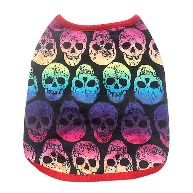 Pet Dog Vest Clothes Cartoon Skull Vest Clothes For Dogs Cat T-shirt