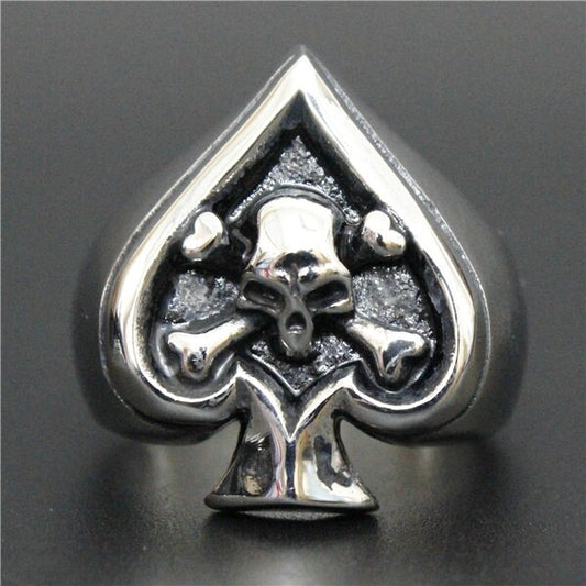 Real Cool Spade Ghost Skull Ring 316L