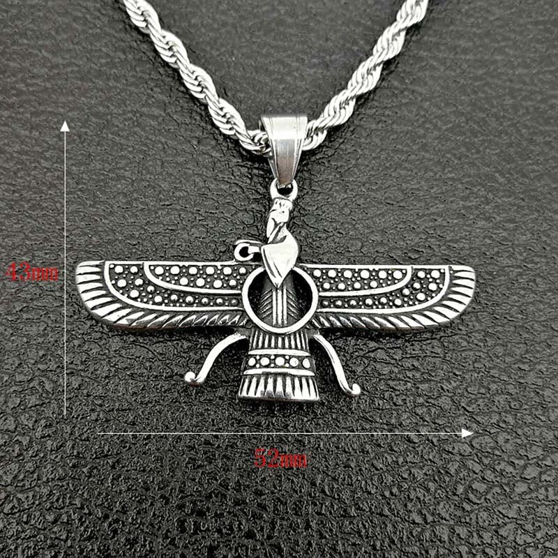 Vintage Punk Style Iran Faravahar Ahura Mazda Pendants Necklaces