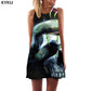Skull Dress Women Skeleton Boho Gray 3d Print Ink