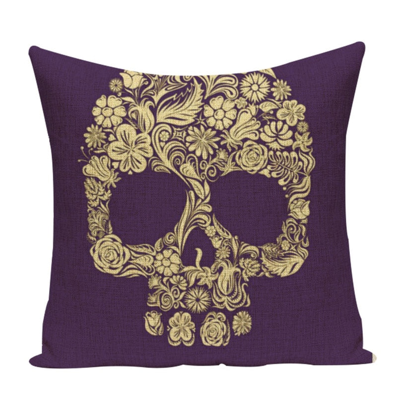 Colorful Square Pillow cover Sugar Skull Decor Living Room