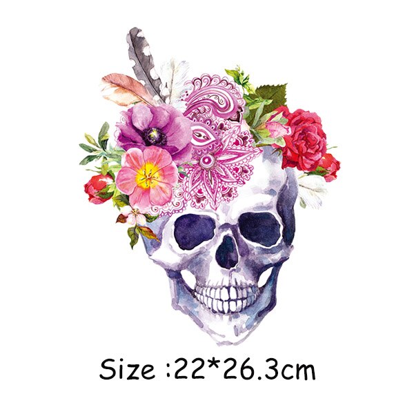 DIY Patches Clothes Stickers Iron-on Parches For Clothing West Coast Skull Patch Sticker Heat Transfer Badges Appliques