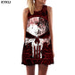 Skull Dress Women Skeleton Boho Gray 3d Print Ink