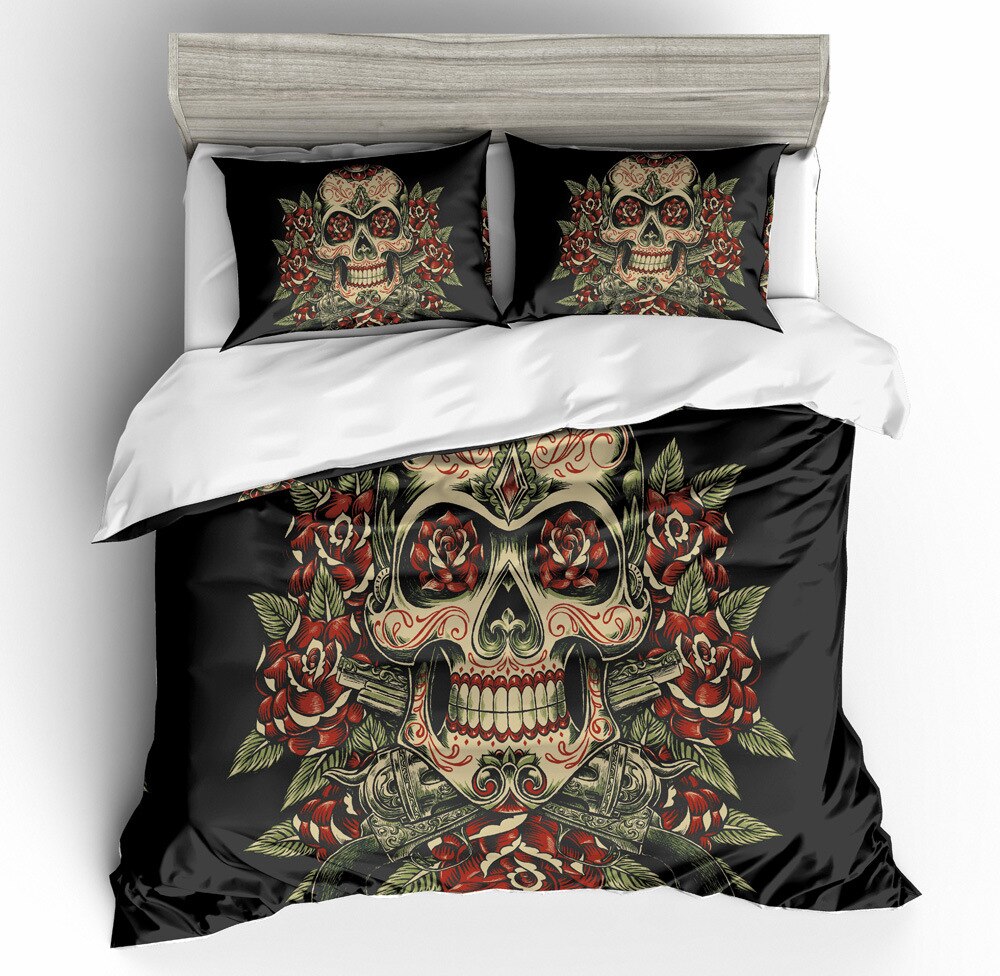 3D sugar skull Bedding Set queen skull duvet cover