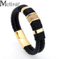 Mcllroy Genuine Leather Bracelet Men Homme Multi-layer Gold/steel/Black