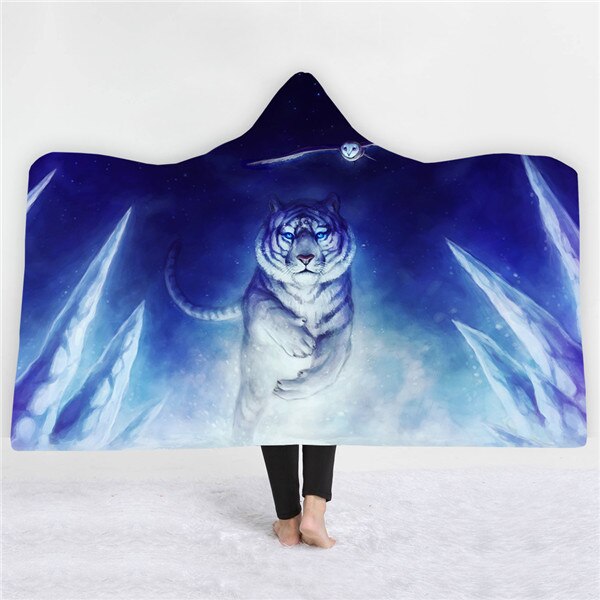 Tiger design Blankets hats keep warm sofa blankets comfortable soft twin