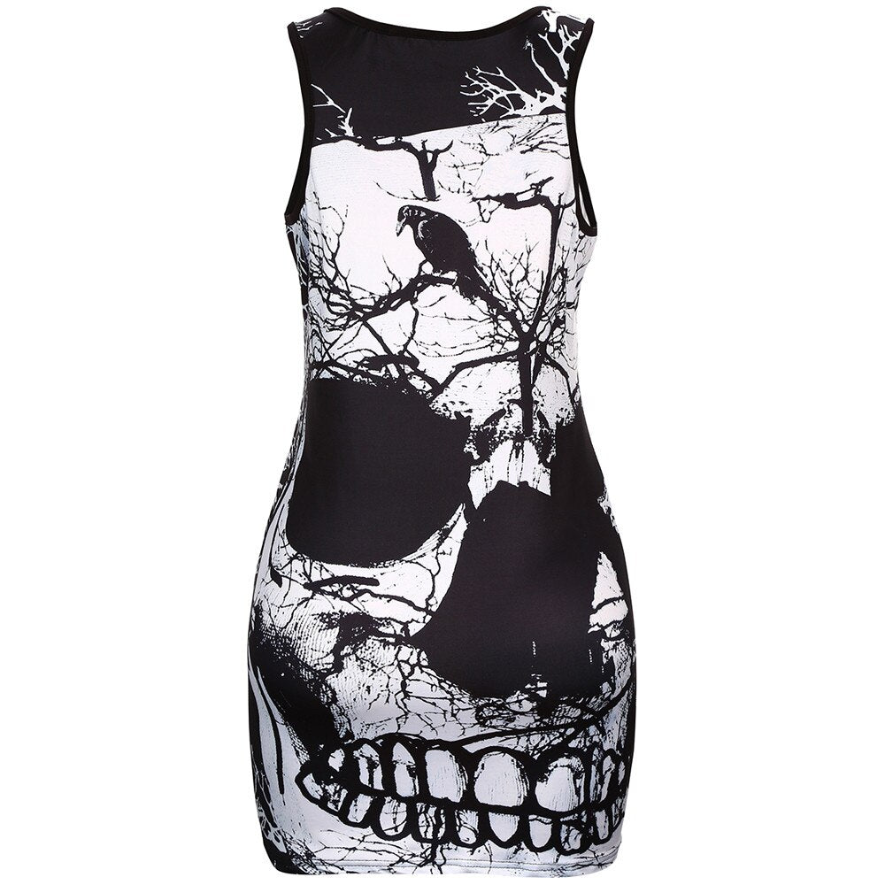 Women's Dress Summer 2019 Plus Size sleeveless Skull