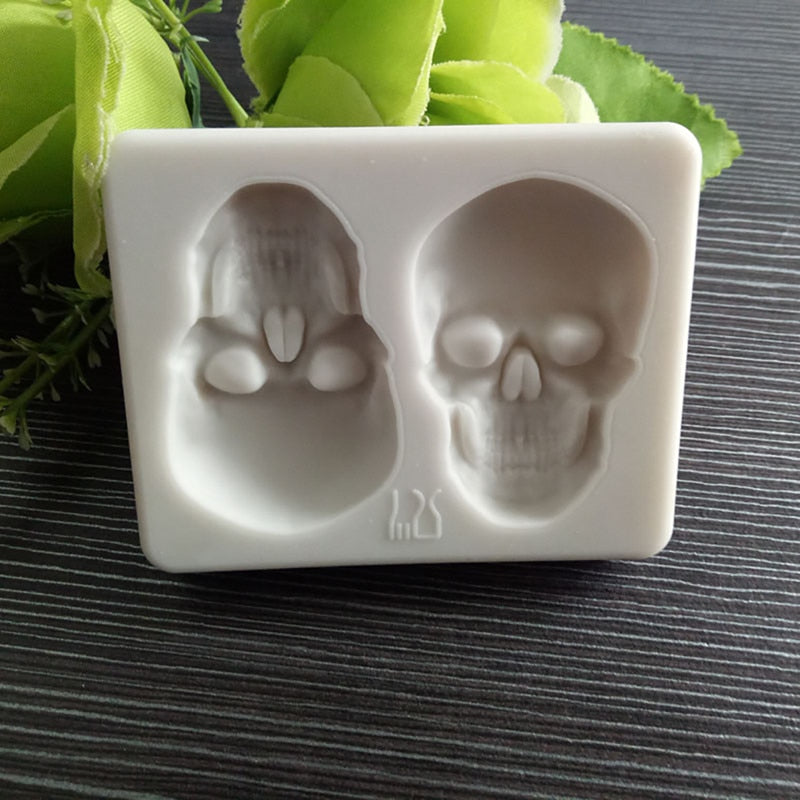 3D Skeleton Head Skull Silicone DIY Chocolate Candy Molds Party Cake Decoration Mold Pastry Baking Decoration Tools