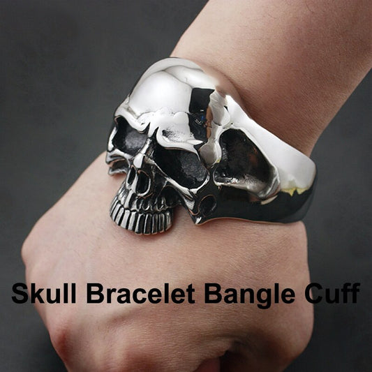 Punk Fashion Men Open Bangles Solid 316L Stainless Steel