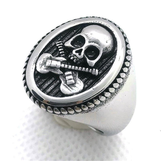 Stainless Steel Band Party Punk Skull Ring