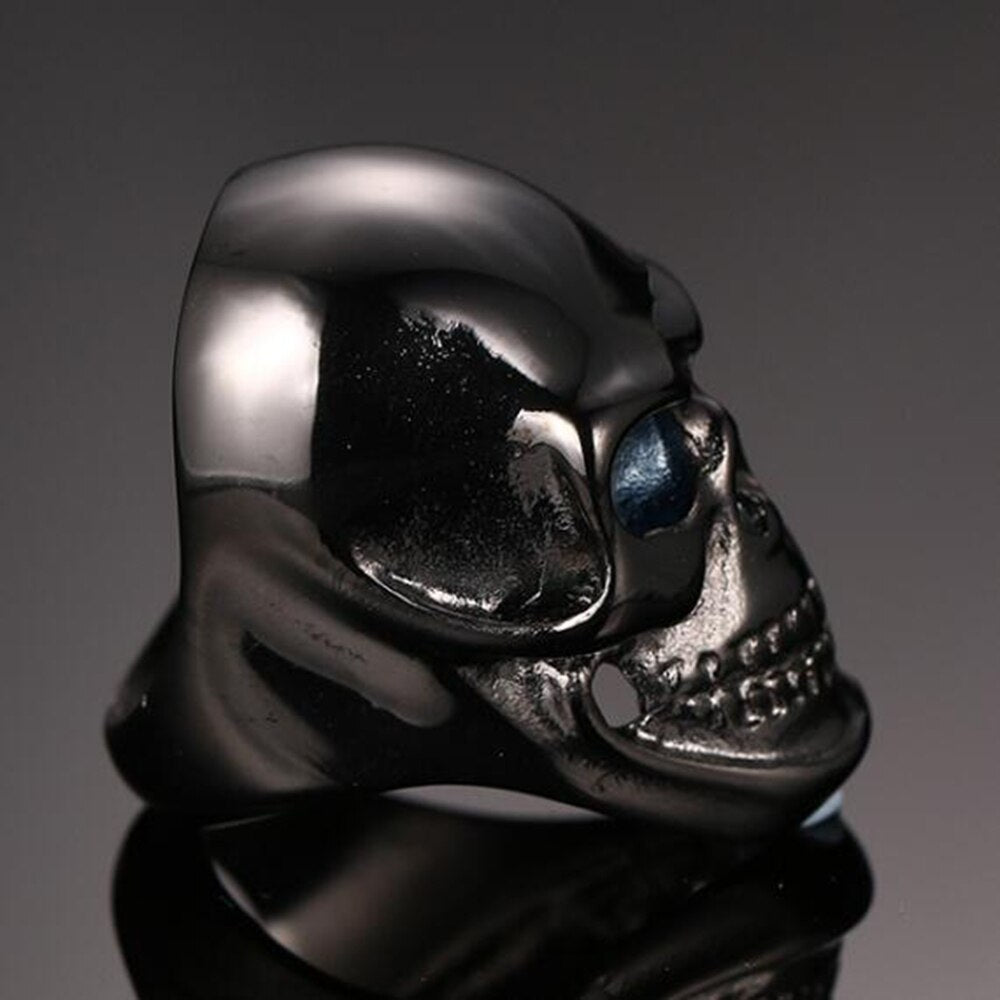 Black Stainless Steel Skull Rings For Men Jewelry