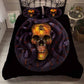 YI CHU XIN sugar Skull Bedding Set Duvet Cover Blue Fire Bedclothes 3pcs