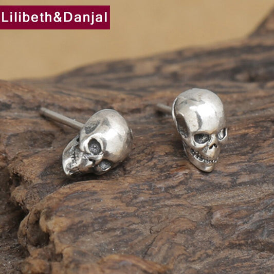 New Hot Sale Personality Skull Earring 100% 925 sterling silver brand