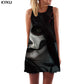 Skull Dress Women Black Short Geometric Korean Style