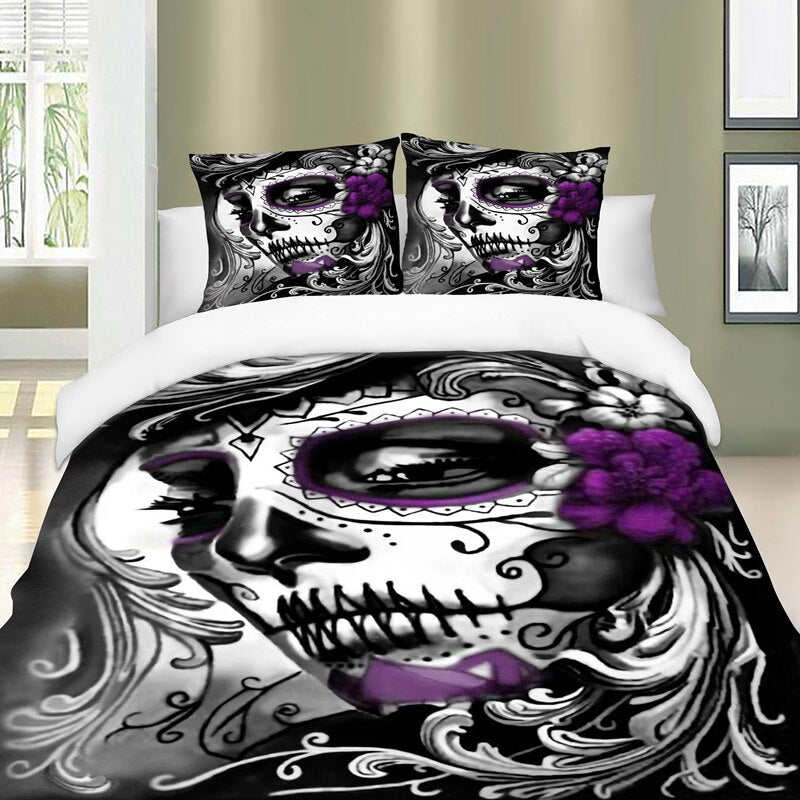 Gothic Skull 3D Print Bedding Set Single Twin Full Queen Super King