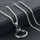 Male Stainless Steel Link Chain Round Circle Cross Pendant Necklace
