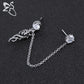 Long Chain Stud Earrings Skull Rock Roll Jewelry 316L Srainless Steel