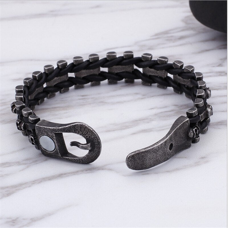 New Men Bracelet Vintage Skull Skeleton Charm Link Chain Brecelet