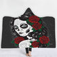 Unique Customized Skull Girl Print Hooded Blanket Day of the Dead