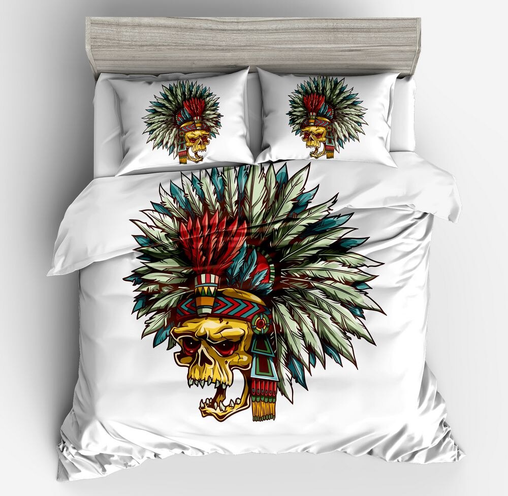 Halloween Fashion Sugar Skull Bedding Set Floral Bed Duvet Cover