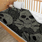 Nap blanket Super Soft Cartoon Black Skull Velvt Plush Throw Blanket  Art