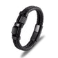 Punk Genuine Leather Bracelet Double Layer Black Gold