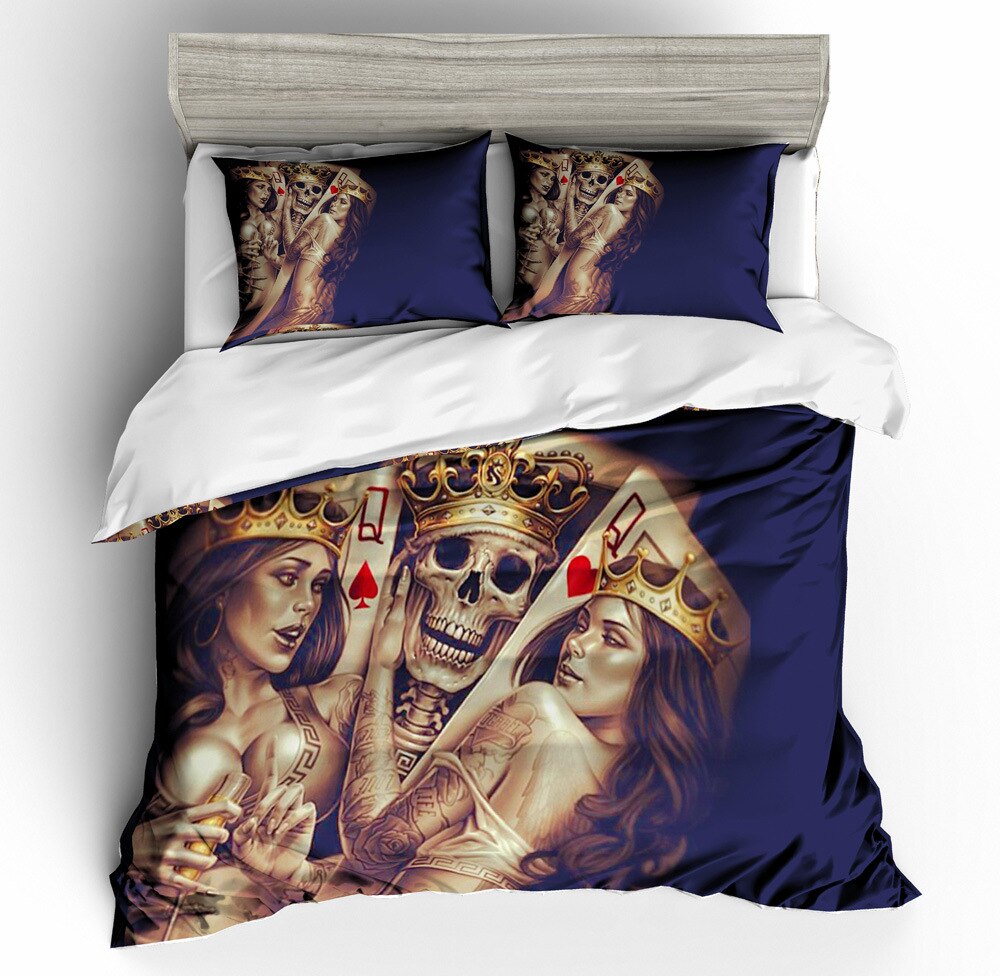 3D sugar skull Bedding Set queen skull duvet cover