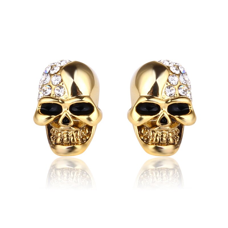 Men's fashion personality skull earrings creative new party punk style metal earrings