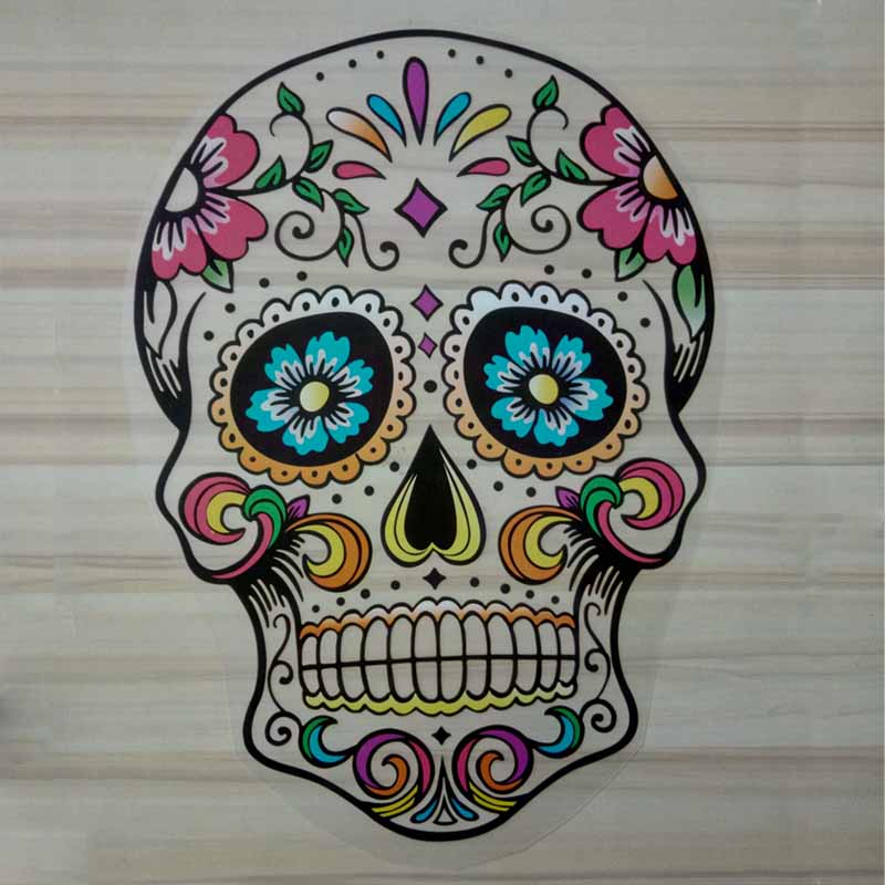 Patches 26*19cm West Coast Skull Patches For Clothes Heat Transfer Iron On DIY T-Shirt Dresses Decoration Printing