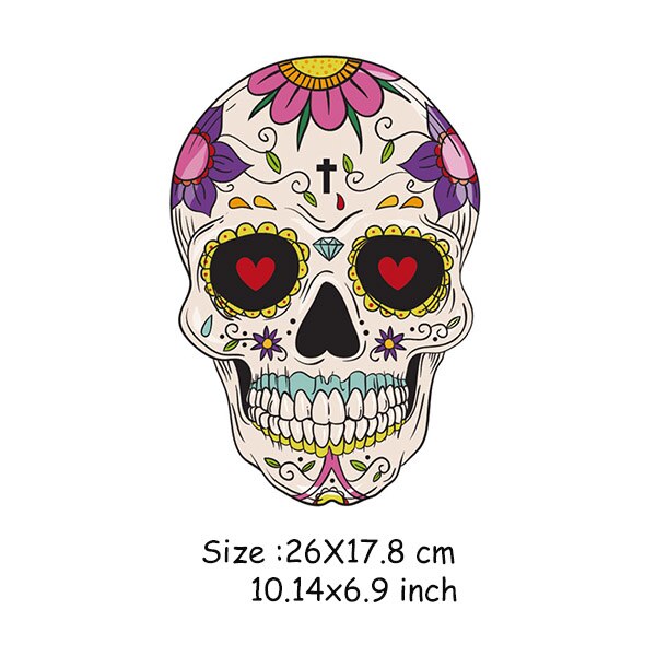 DIY Patches Clothes Stickers Iron-on Parches For Clothing West Coast Skull Patch Sticker Heat Transfer Badges Appliques