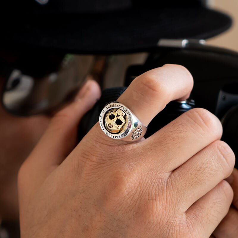 Skull Silver rings for man  Vintage  Punk Sterling Silver