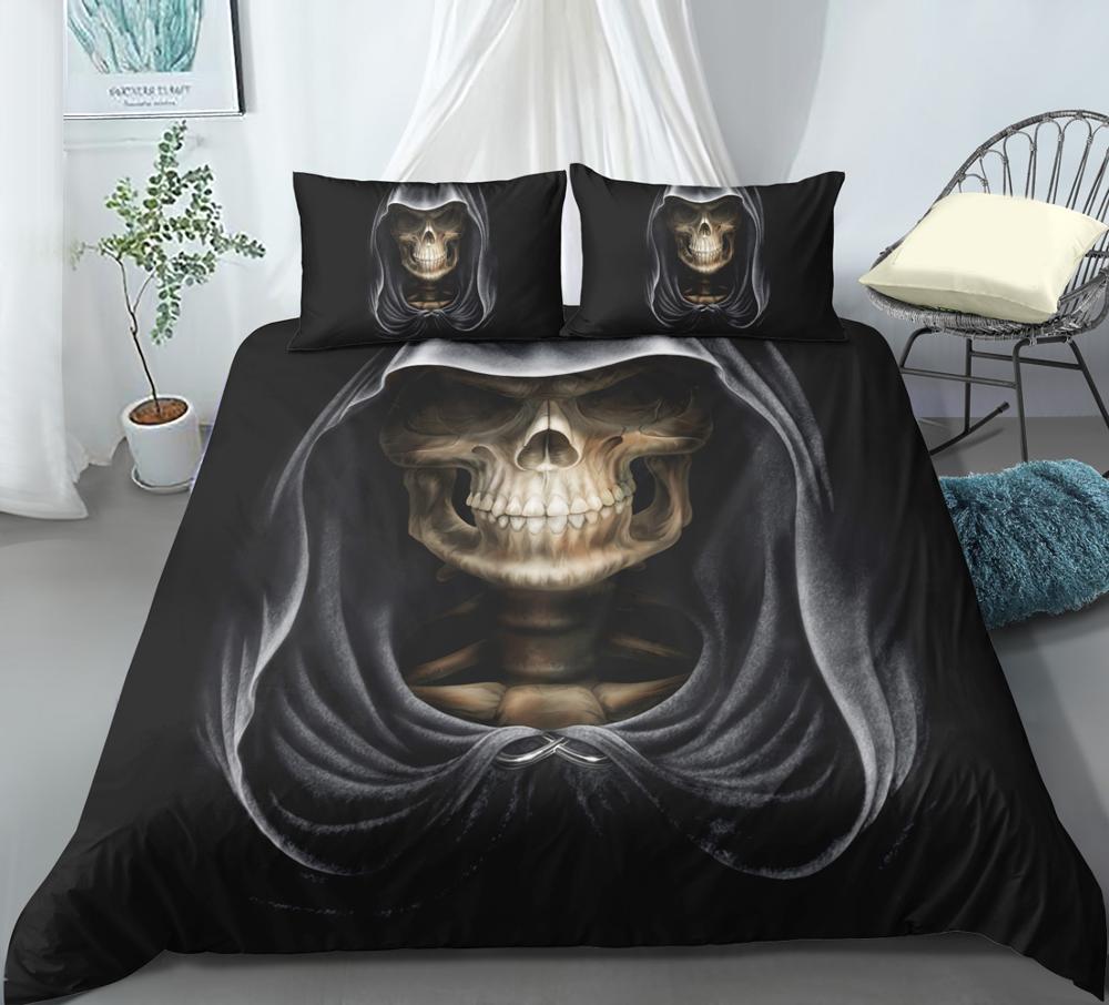 3D  Digital Printing Scream Skull Bedding Set  Skull Duvet Cover