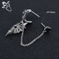 Punk Earrings Skull Stainless Steel Jewelry Dragon Long Chain Double Stud Earrings