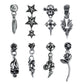 316L Stainless Steel Skull Stud Earrings Vintage Retro Silver