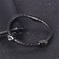 Jiayiqi Black Leather Bracelet for Men Jewelry Skull Stainless Steel