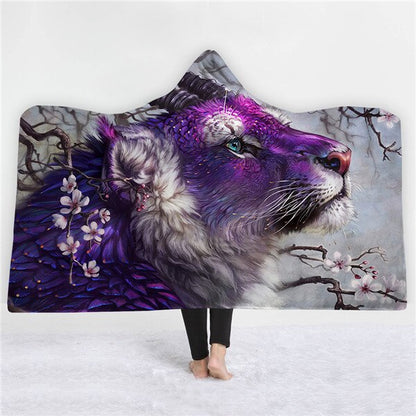 Tiger design Blankets hats keep warm sofa blankets comfortable soft twin