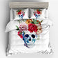 Halloween Fashion Sugar Skull Bedding Set Floral Bed Duvet Cover