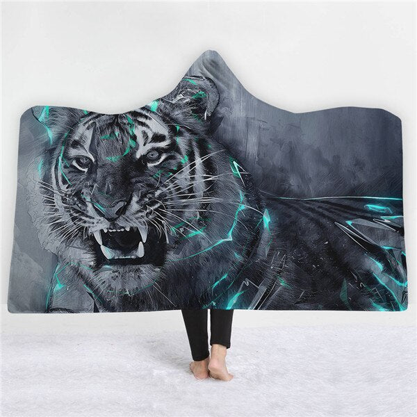 Tiger design Blankets hats keep warm sofa blankets comfortable soft twin