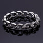 Skull Charm Bracelet Blacken Metal Stainless Steel Wrist Band Gothic Bracelets