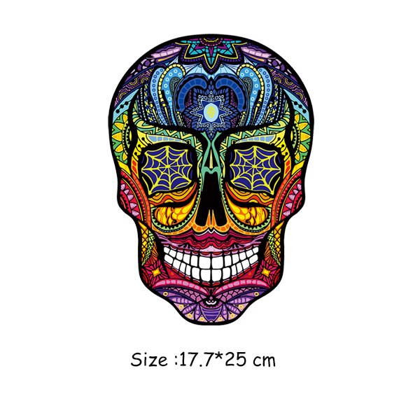 DIY Patches Clothes Stickers Iron-on Parches For Clothing West Coast Skull Patch Sticker Heat Transfer Badges Appliques