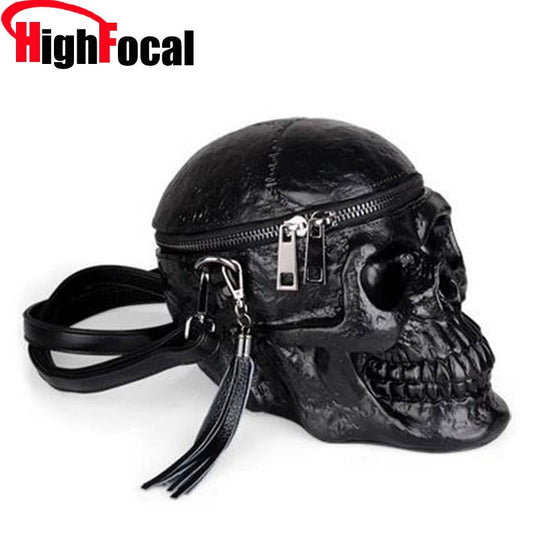 3D Skull Shoulder Bag Crossbones Messenger Bag Unisex