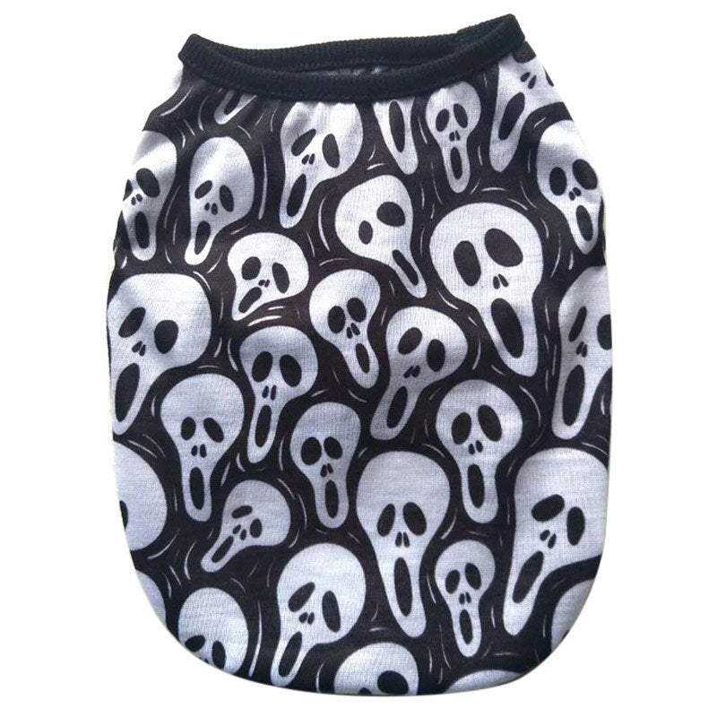 Pet Dog Vest Clothes Cartoon Skull Vest Clothes For Dogs Cat T-shirt