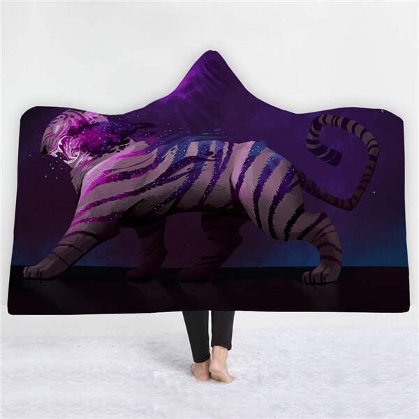 Tiger design Blankets hats keep warm sofa blankets comfortable soft twin