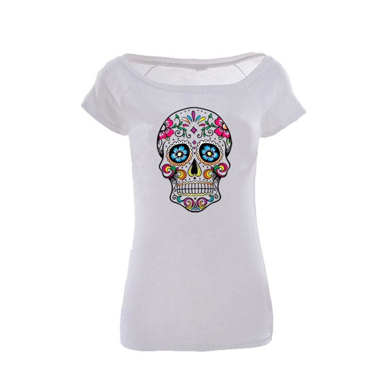 Patches 26*19cm West Coast Skull Patches For Clothes Heat Transfer Iron On DIY T-Shirt Dresses Decoration Printing