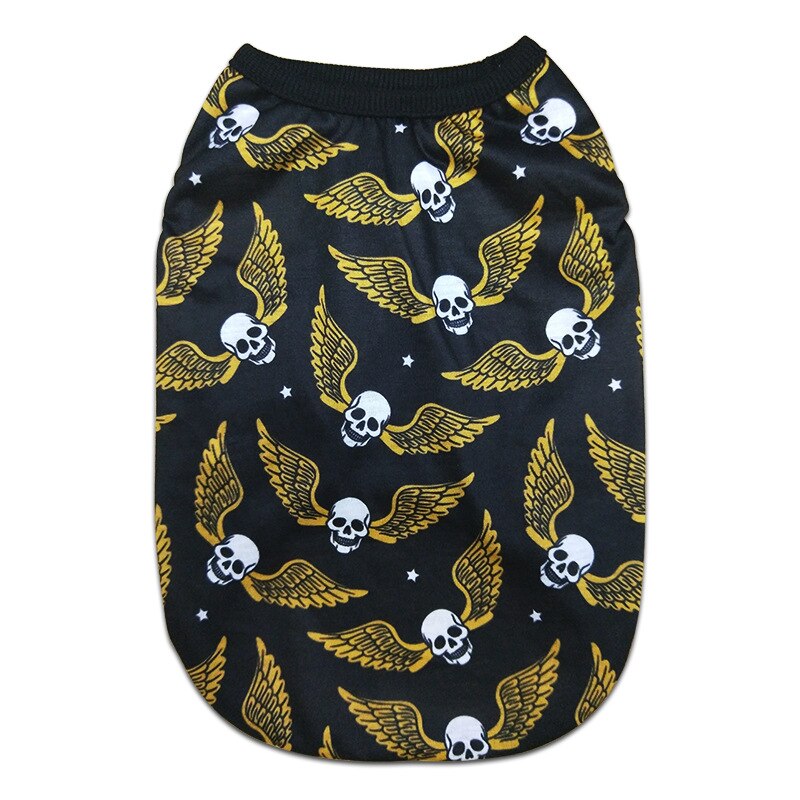 Pet Dog Vest Clothes Cartoon Skull Vest Clothes For Dogs Cat T-shirt