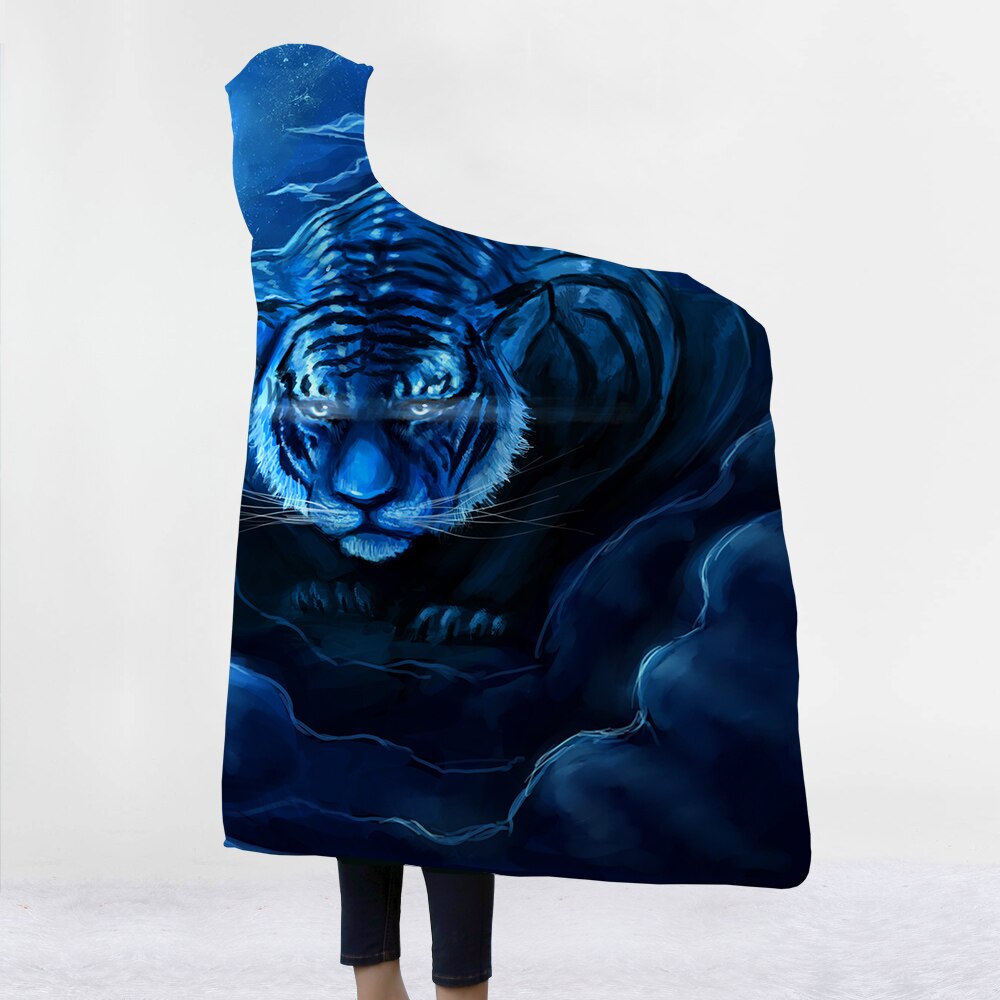 Tiger design Blankets hats keep warm sofa blankets comfortable soft twin